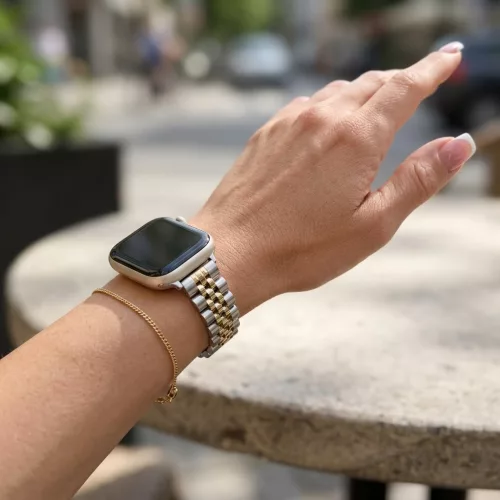 Apple Watch Jubilee láncszemes fém óraszíj /ezüst-arany/ 40/41 és 42mm