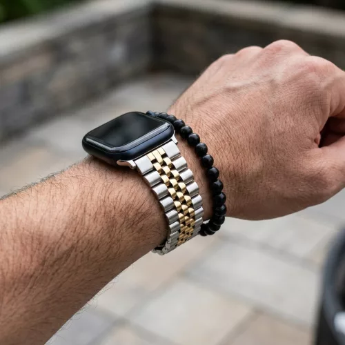 Apple Watch Jubilee láncszemes fém óraszíj /ezüst-arany/ 40/41 és 42mm