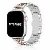 Apple Watch "Pearlmaster" láncszemes fém óraszíj /ezüst-rosegold/ 40/41 és 42mm