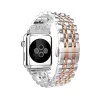 Apple Watch "Pearlmaster" láncszemes fém óraszíj /ezüst-rosegold/ 40/41 és 42mm
