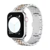 Apple Watch "Pearlmaster" láncszemes fém óraszíj /ezüst-rosegold/ 40/41 és 42mm