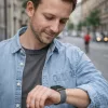 Apple Watch két részes mágneses szövet pánt /fekete/ 40/41 és 42mm