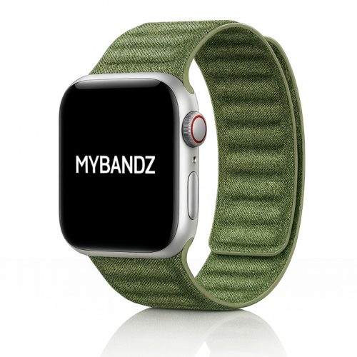 Apple Watch két részes mágneses szövet pánt /zöld/ 44/45/46/49 mm