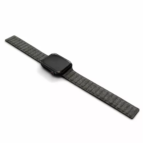 Apple Watch két részes mágneses szövet pánt /fekete/ 44/45/46/49 mm
