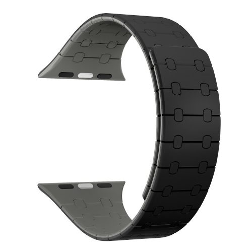 Apple Watch sportos mágneses szilikon pánt /fekete/ 44/45/46/49 mm