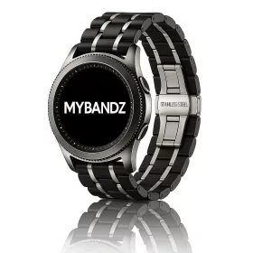   MYBANDZ Jubilee láncszemes fém óraszíj / fekete-ezüst / 22mm