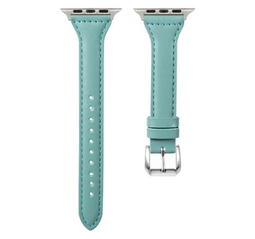 Apple Watch vékony bőróraszíj /türkiz/ - ezüst csattal 40/41 és 42mm