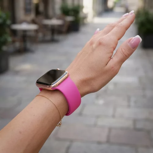 Apple Watch csatos szilikon óraszíj /pink/ 40/41 és 42mm