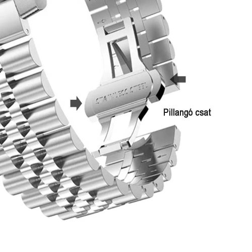 MYBANDZ Steel'o fém óraszíj / ezüst / 20mm