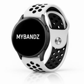 MYBANDZ Lélegző szilikon óraszíj / fehér-fekete / 20mm