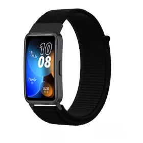   MYBANDZ Tépőzáras szövet óraszíj/fekete Huawei Band 8-9