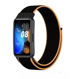   MYBANDZ Tépőzáras szövet óraszíj/narancs-fekete Huawei Band 8-9