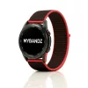 MYBANDZ Tépőzáras rugalmas szövet óraszíj / piros-fekete / 22mm