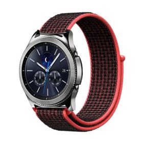   MYBANDZ Tépőzáras rugalmas szövet óraszíj / piros-fekete / 22mm