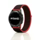 MYBANDZ Tépőzáras rugalmas szövet óraszíj / piros-fekete / 22mm