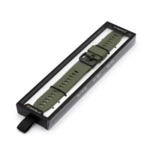 MYBANDZ Sportos szilikon óraszíj - khaki (Garmin 22mm QF)