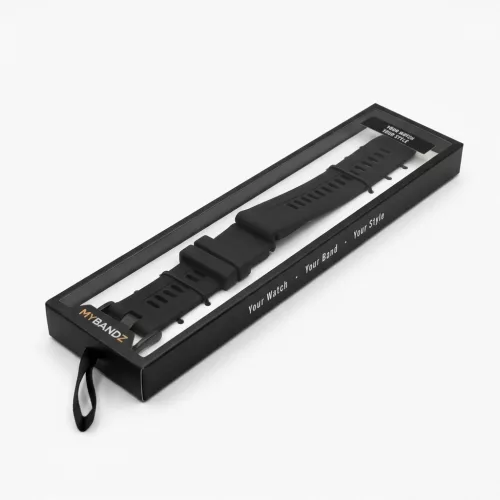 MYBANDZ Sportos szilikon óraszíj - fekete (Garmin 26mm órákhoz QF)