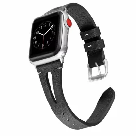   Apple Watch lélegző bőróraszíj /fekete/ - 40/41 és 42mm