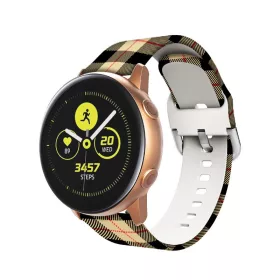   MYBANDZ Szilikon óraszíj ezüst csattal (skótmintás) / 20mm