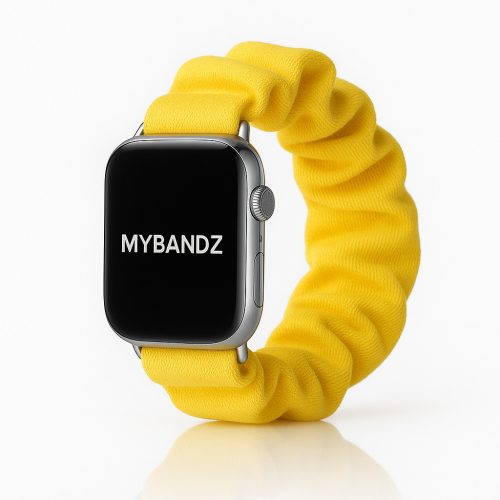 Apple Watch  scrunchie óraszíj-sárga 44/45/46 és 49 mm