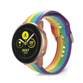   MYBANDZ Szilikon óraszíj ezüst csattal (szivárvány) / 20mm