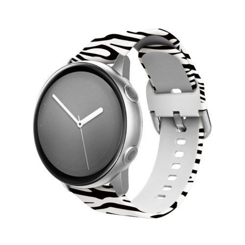 MYBANDZ Szilikon óraszíj ezüst csattal (zebra) / 20mm