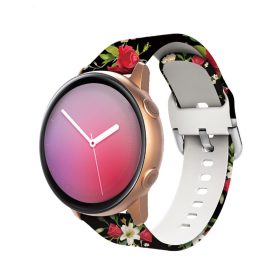   MYBANDZ Szilikon óraszíj ezüst csattal (black rose) / 20mm