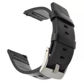   MYBANDZ Olasz prémium bőróraszíj / fekete-ezüst csattal / 18mm