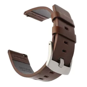   MYBANDZ Olasz prémium bőróraszíj / barna-ezüst csat / 22mm