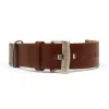 MYBANDZ Olasz prémium bőróraszíj / barna-ezüst csat / 22mm