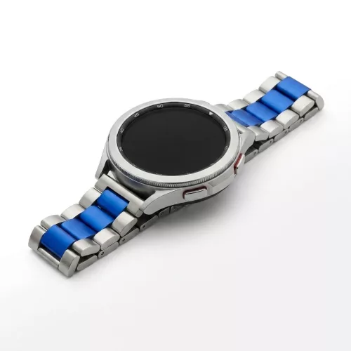 MYBANDZ Klasszikus fém óraszíj /ezüst-kék/ / 22mm