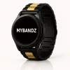 MYBANDZ Klasszikus fém óraszíj /fekete-arany/ / 22mm
