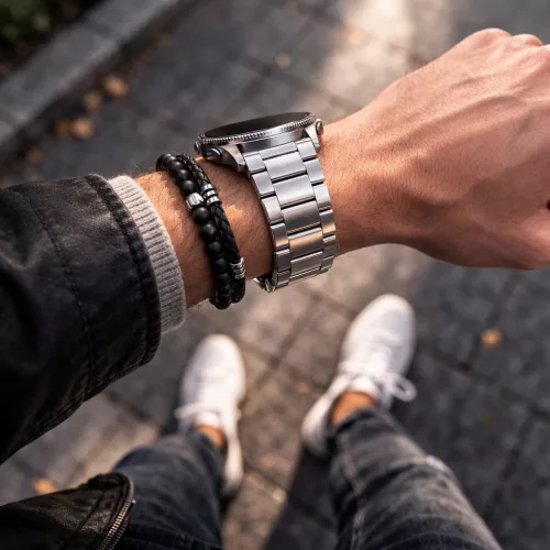 MYBANDZ Klasszikus fém óraszíj /ezüst/ / 22mm