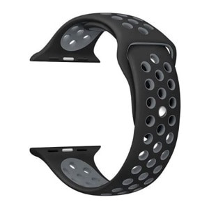 Apple Watch lélegző szilikon óraszíj /fekete-szürke/ 40/41 és 42mm
