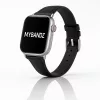 Apple Watch vékony bőróraszíj /fekete/ - ezüst csattal 44/45/46/49 mm