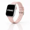 Apple Watch slim vékony bőróraszíj /púder/ - ezüst csattal 44/45/46/49 mm