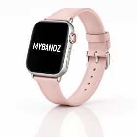   Apple Watch slim vékony bőróraszíj /púder/ - ezüst csattal 44/45/46/49 mm