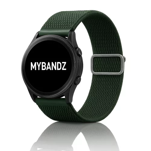 MYBANDZ Állítható elasztikus szövet óraszíj /zöld/ 22mm