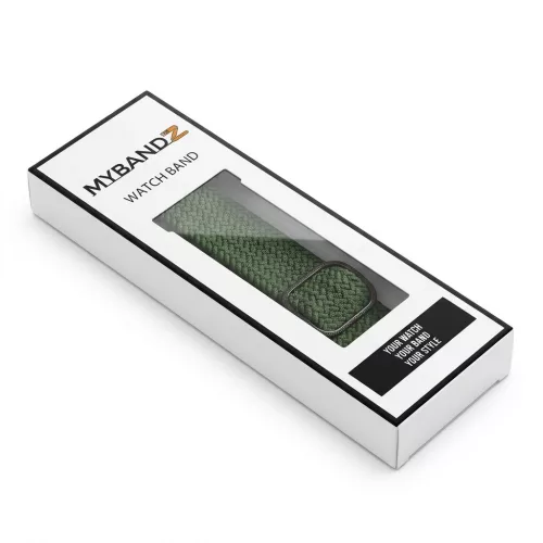 MYBANDZ Állítható elasztikus szövet óraszíj /zöld/ 20mm