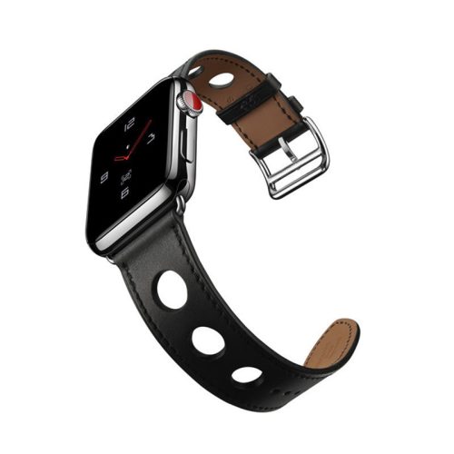 Apple Watch rally bőróraszíj /fekete/ 44/45/46/49 mm