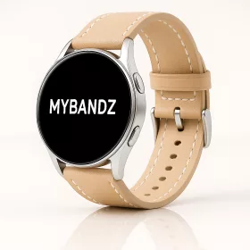 MYBANDZ Elegáns púder bőróraszíj ezüst csattal / 22mm