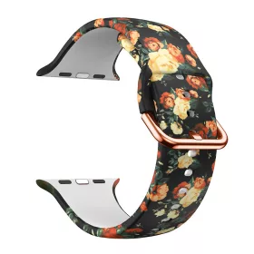   Apple Watch csatos szilikon óraszíj /virágmintás/ 40/41 és 42mm