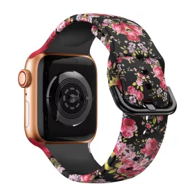   Apple Watch csatos szilikon óraszíj /black rose/ 40/41 és 42mm