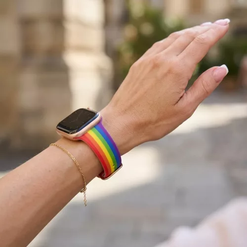 Apple Watch csatos szilikon óraszíj /rainbow/ 38/40/41 mm