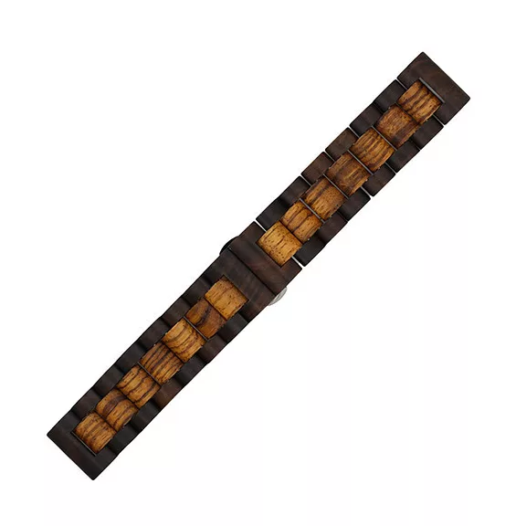 MYBANDZ Klasszikus fa óraszíj / fekete-barna / 22mm