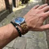 MYBANDZ Klasszikus fa óraszíj / világosbarna / 22mm