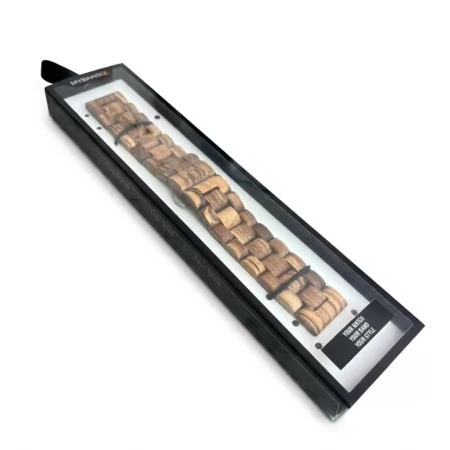 MYBANDZ Klasszikus fa óraszíj / világosbarna / 22mm