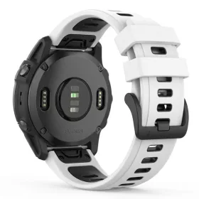   MYBANDZ Sportos két színű szilikon óraszíj - fehér-fekete (20MM Quick Fit)