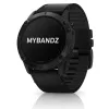 MYBANDZ Bőr és szilikon szíj - fekete (22mm QuickFit )