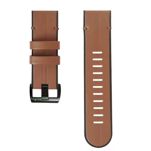 MYBANDZ Bőr és szilikon szíj - barna (26mm QuickFit )